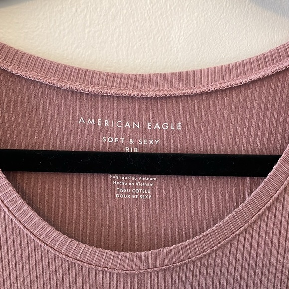 Pink American Eagle Soft Ribbed Tank - Picture 3 of 4